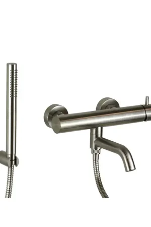 Affare Mitigeur de baignoire extérieur rond en acier AISI 316 Pollini Jessy Steel MXVAMC16CAS