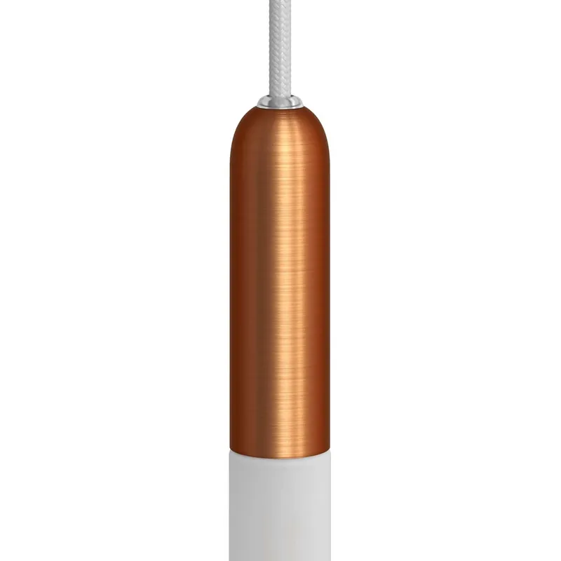 P-Light, UL E12 metal socket kit with hidden cable clamp - Brushed copper Quantità Limitata