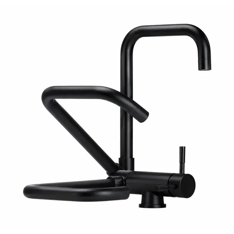 Mitigeur de cuisine avec bec rabattable en noir mat Pollini LOW MXKWAV003NO Reso Gratuito