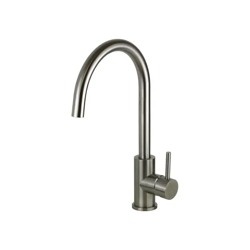 Popolare Mitigeur d‘évier de cuisine modèle rond en acier AISI 316 Pollini Jessy Steel MXCUMC16CAS