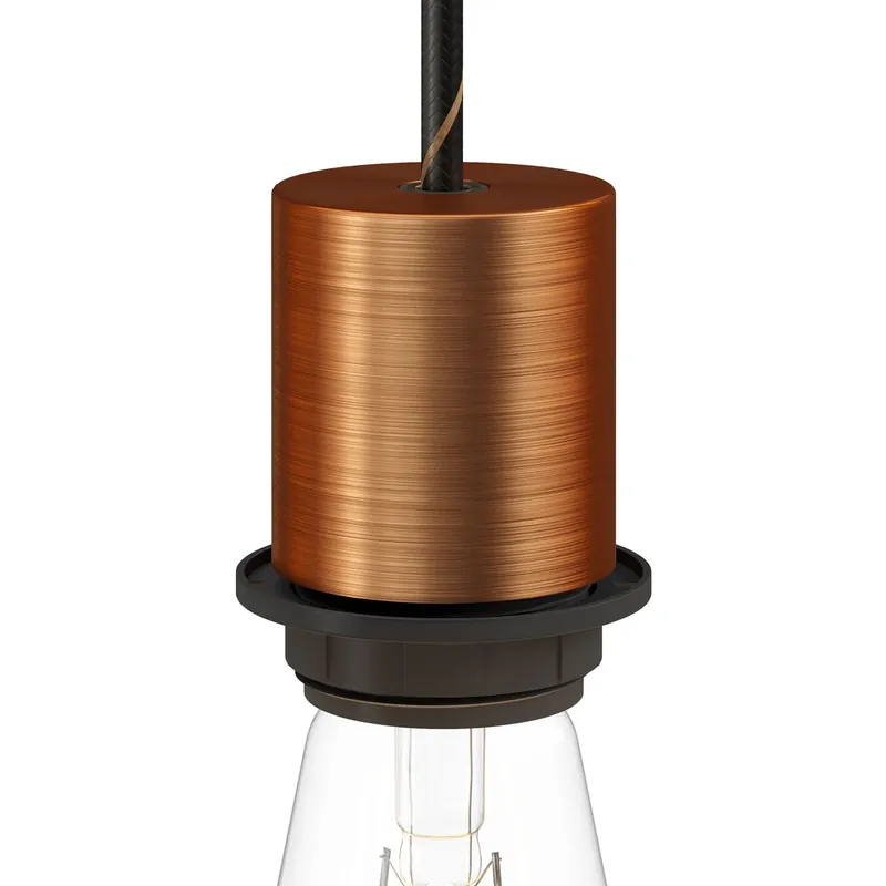 Occasione Imperdibile E26 semi-threaded metal socket kit with concealed cable clamp - Brushed copper