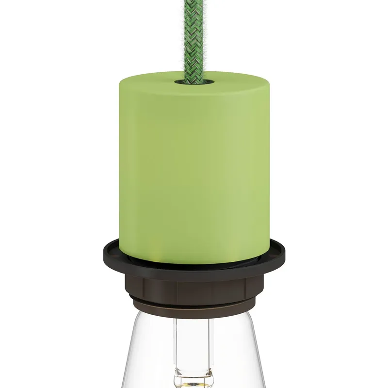 Di Tendenza E26 semi-threaded metal socket kit with concealed cable clamp - Soft green