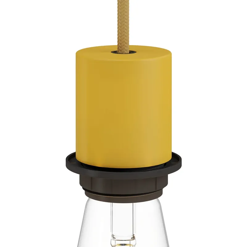 Compra Adesso E26 semi-threaded metal socket kit with concealed cable clamp - Mustard Yellow
