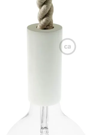 Bestseller 2XL Wooden E26 light bulb socket kit for Rope Cables - White