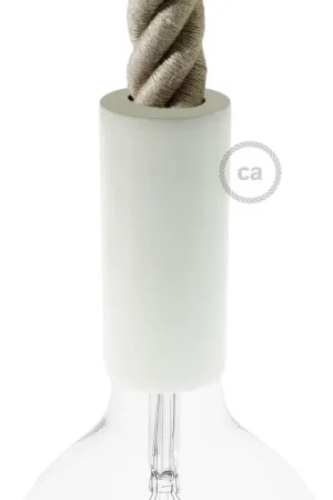 Acquista Ora 3XL Wooden E26 Light Bulb Socket Kit for Rope Cables - White
