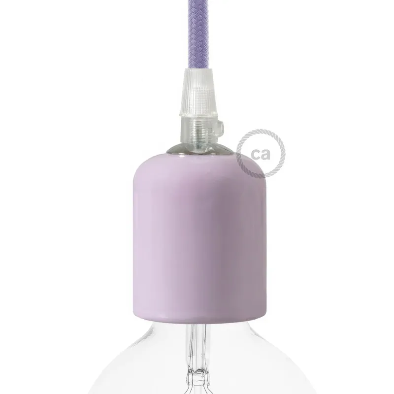 Ultima Occasione Handmade Ceramic E26 Light Bulb Socket Kit - Lilac