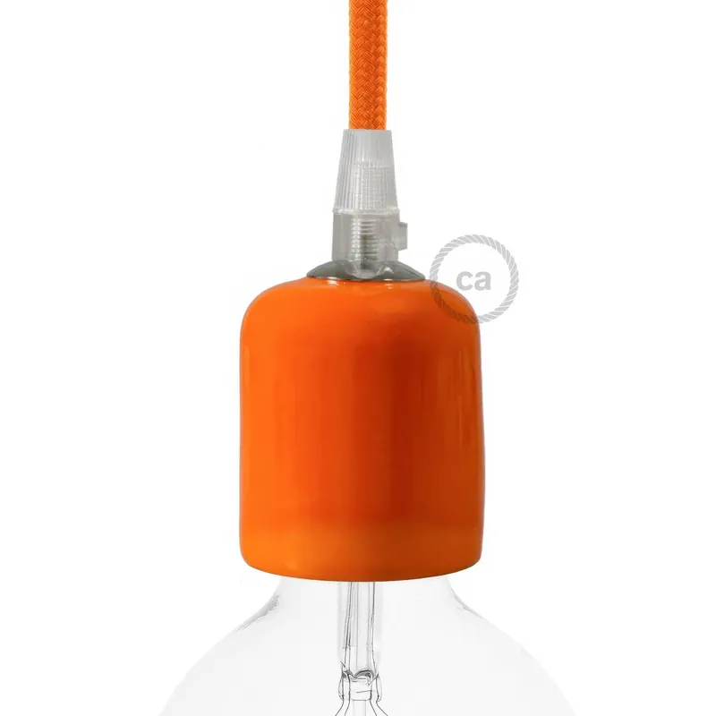 Subito Disponibile Handmade Ceramic E26 Light Bulb Socket Kit - Orange