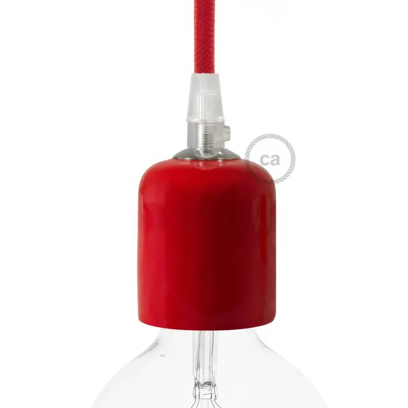 Bestseller Handmade Ceramic E26 light bulb socket kit - Red