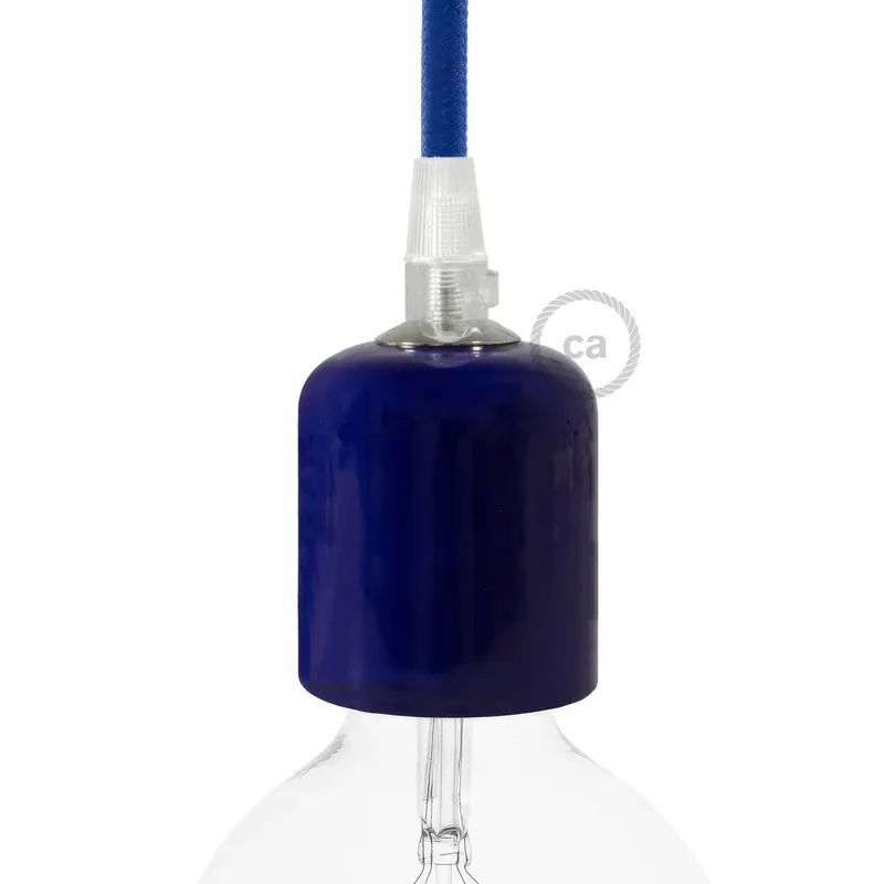 Must-Have Handmade Ceramic E26 light bulb socket kit - Blue