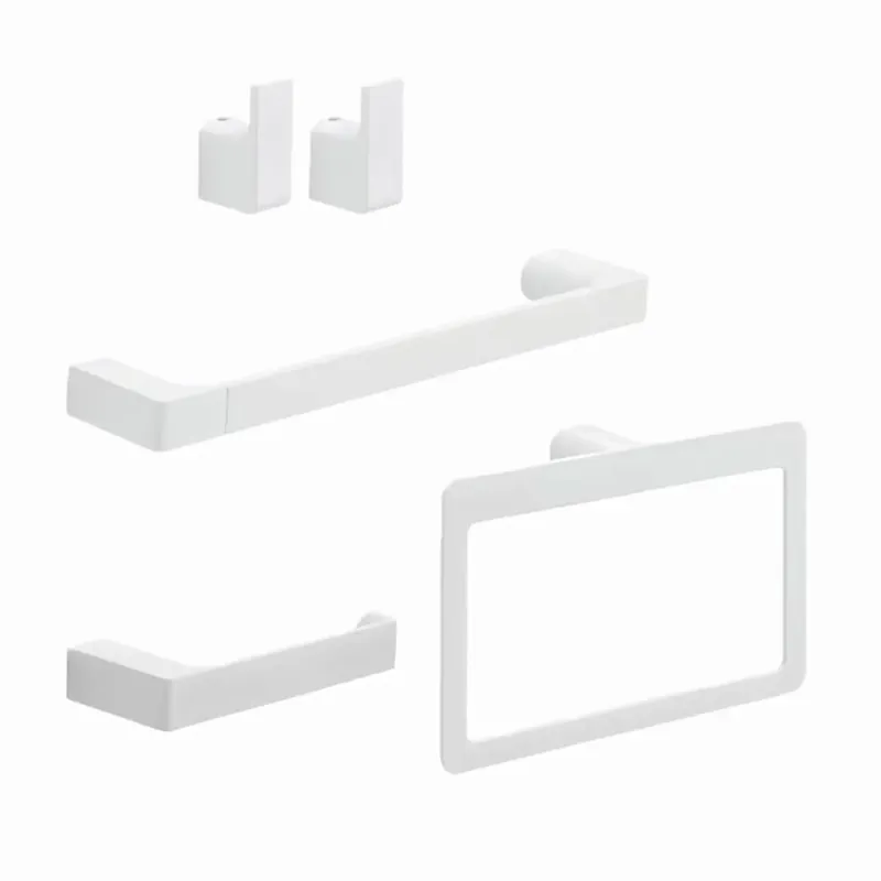 Occasione Imperdibile Set 4 accessori bagno a muro bianco opaco Giacinto