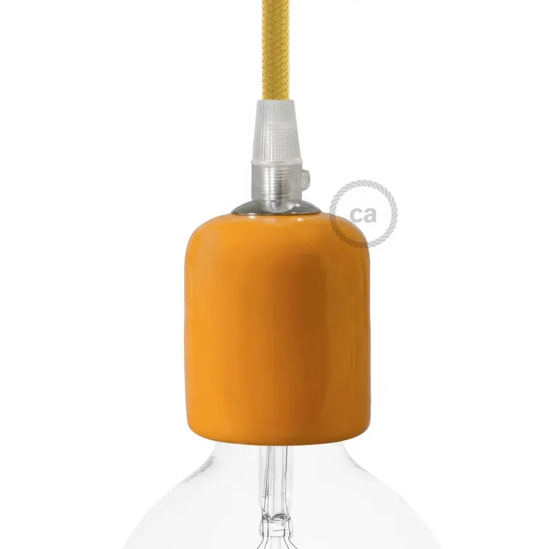Handmade ceramic E26 light bulb socket kit - Tangerine Miglior Prezzo