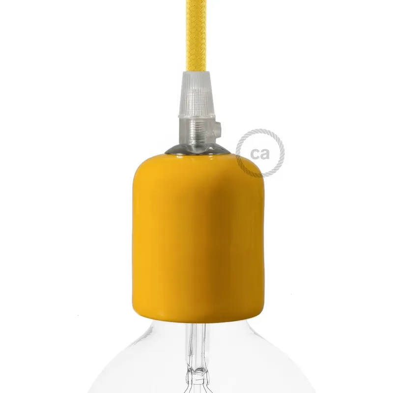 Handmade Ceramic E26 Light Bulb Socket Kit - Yellow Occasione