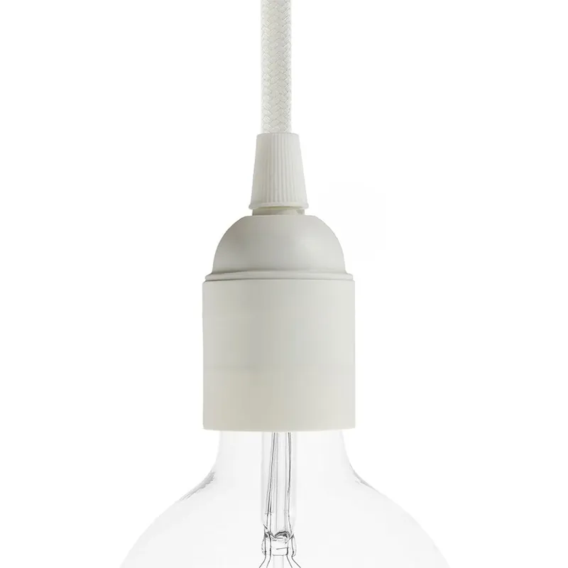 Sconto Smooth Sided Thermoplastic E26 Light Bulb Socket Kit - White
