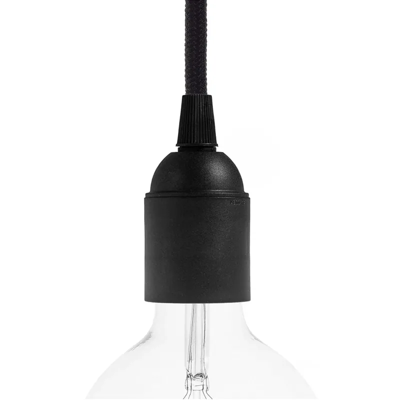 Smooth-sided thermoplastic E26 light bulb socket kit - Black Ultima Occasione