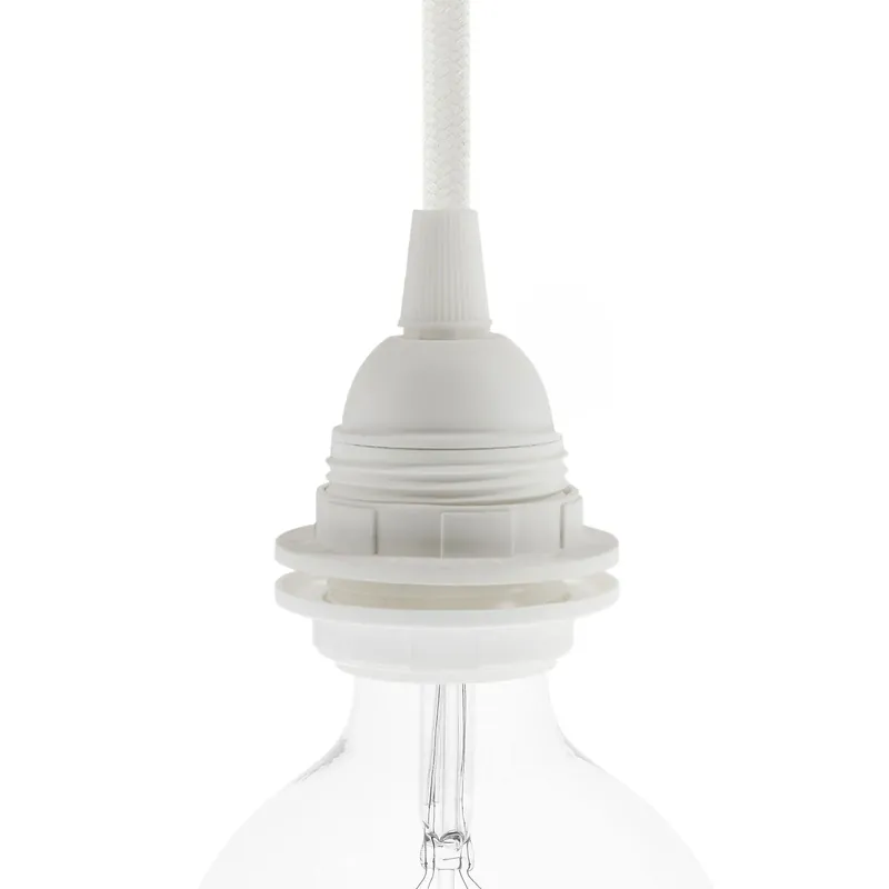 Ultime Pezzi Double Ferrule Thermoplastic E26 Light Bulb Socket Kit - White