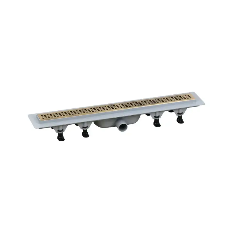 Caniveau de douche 455x122 mm de couleur bronze Vicario DP400-DS1.02 Promo Stagionale