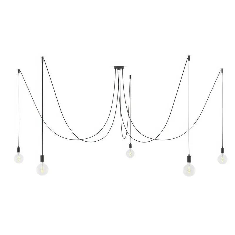 Miglior Prezzo Spider - Multiple pendant lamp with 5 drops, metal finish - Black