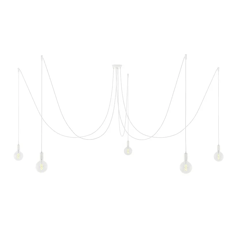 Occasione Spider - Multiple pendant lamp with 5 drops, metal finish - White
