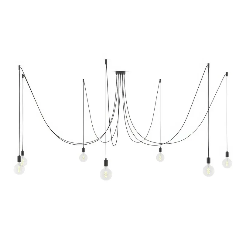 Super Prezzo Spider - Multiple pendant lamp with 7 drops, metal finish - Black
