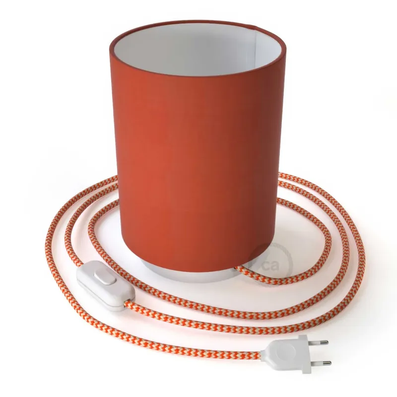 Sconto Posaluce metal base with Cilindro lampshade - Cinette Aragosta