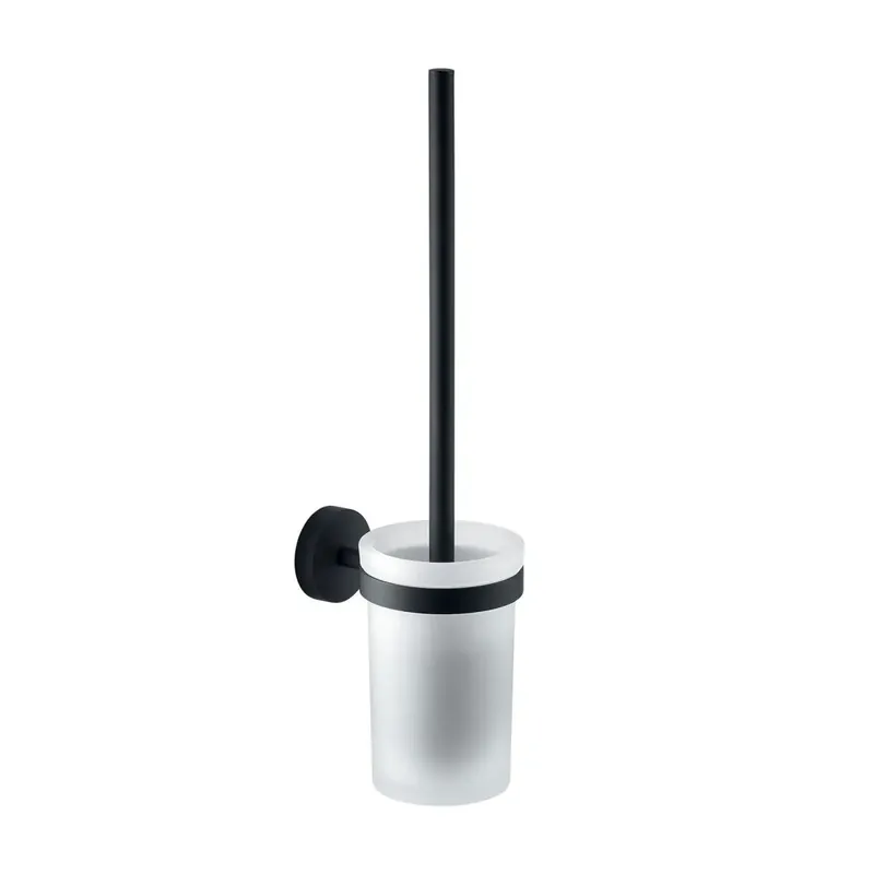 Scopino wc fissaggio a muro vetro/acciaio inox nero opaco Violetta Occasione Imperdibile
