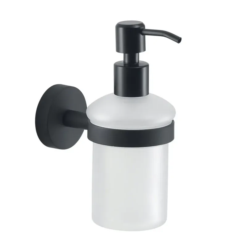 Dosasapone da 180 ml vetro/acciaio inox nero opaco Violetta Offerta Speciale