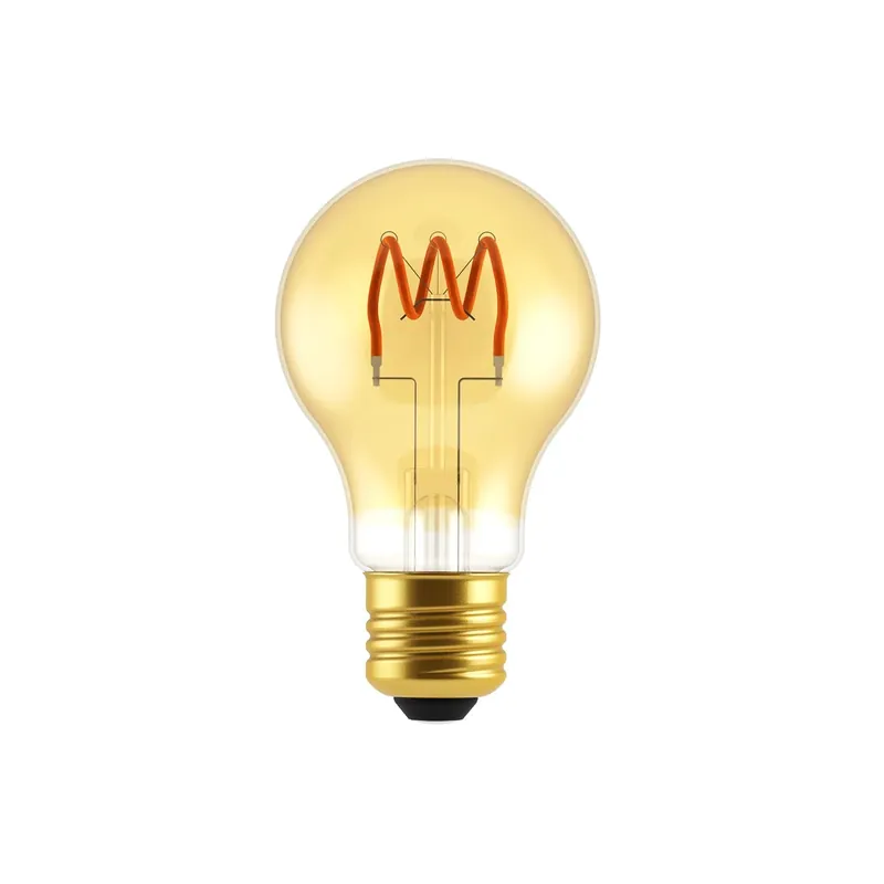 Esclusivo Amber A19 LED Light Bulb 3.8W 136Lm E26 2000K Dimmable - A19 Looping Filament
