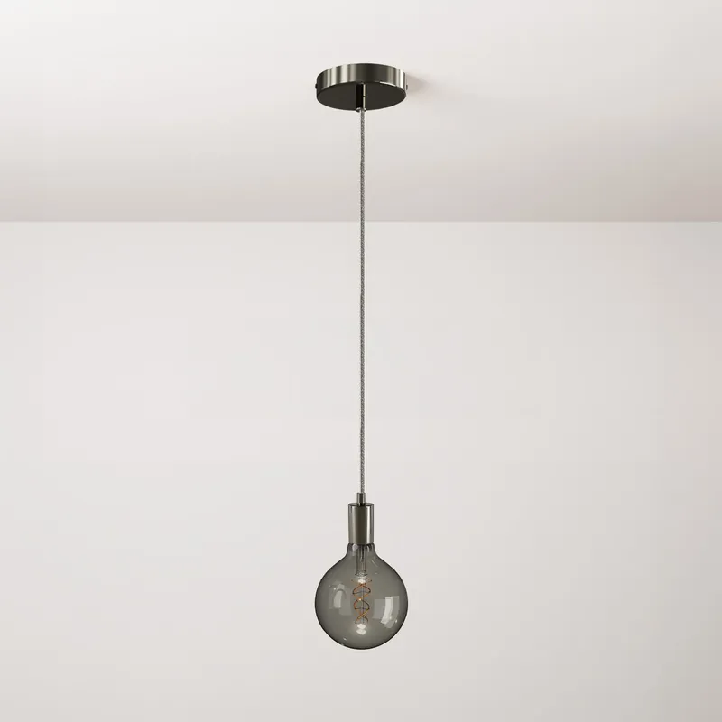 Pendant lamp with textile cable and metal details - Black pearl Must-Have