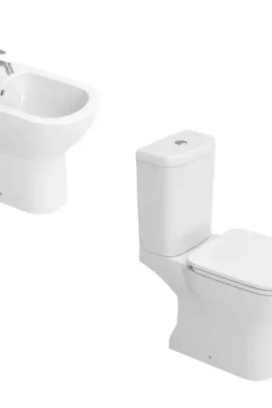 Kit WC et bidet monobloc blanc pour installation au sol Dolomite Gemma2 KITGEMMA23 Occasione Imperdibile
