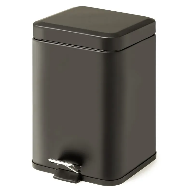 Novità Cestino gettacarte bagno in acciaio nero opaco 5l Artemisia