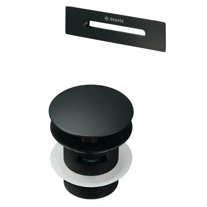 Kit pour baignoires avec drain et plaque de trop-plein en noir mat DEANTE KYY_N10B Scelto Dai Clienti