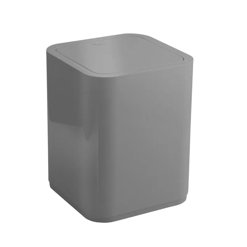 Pattumiera quadrata per bagno in polipropilene grigio 8l Agave Economico