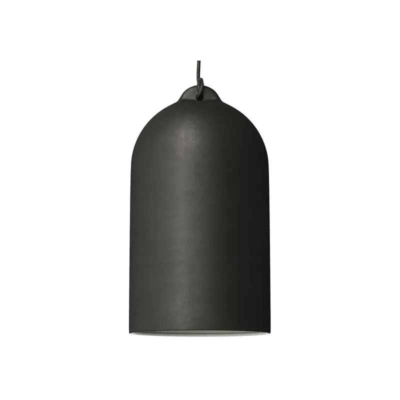 Ultime Pezzi Pendant lamp with fabric cable and XL Bell ceramic lampshade - Blackboard