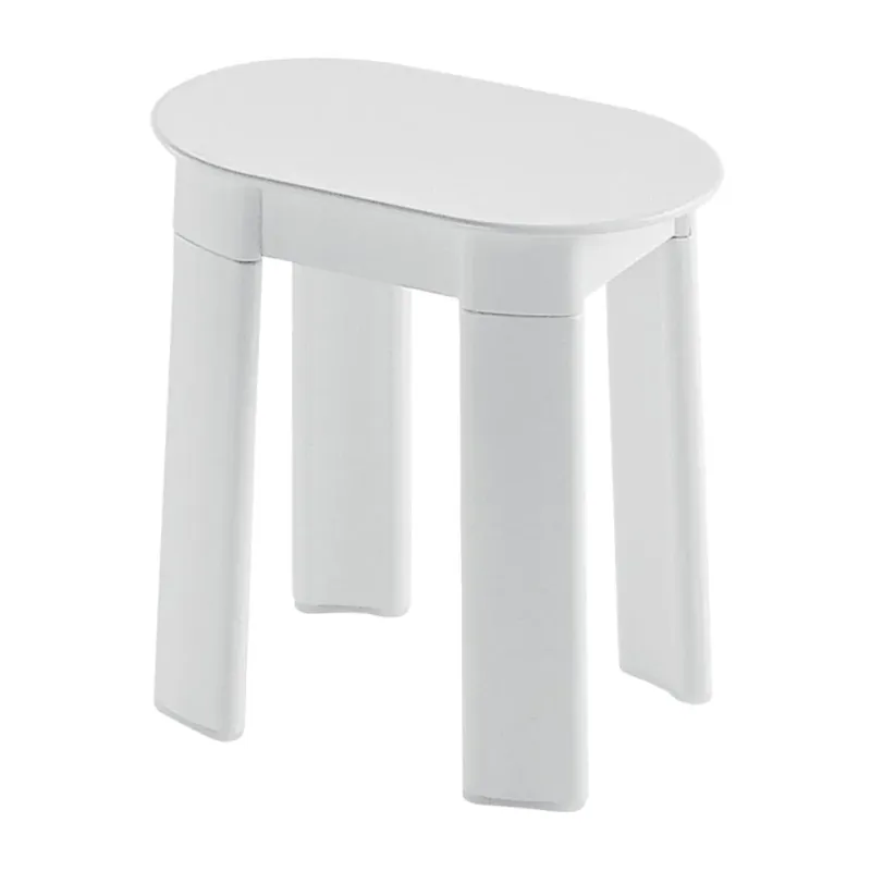 Sgabello da bagno con 4 gambe in plastica bianco Sconto