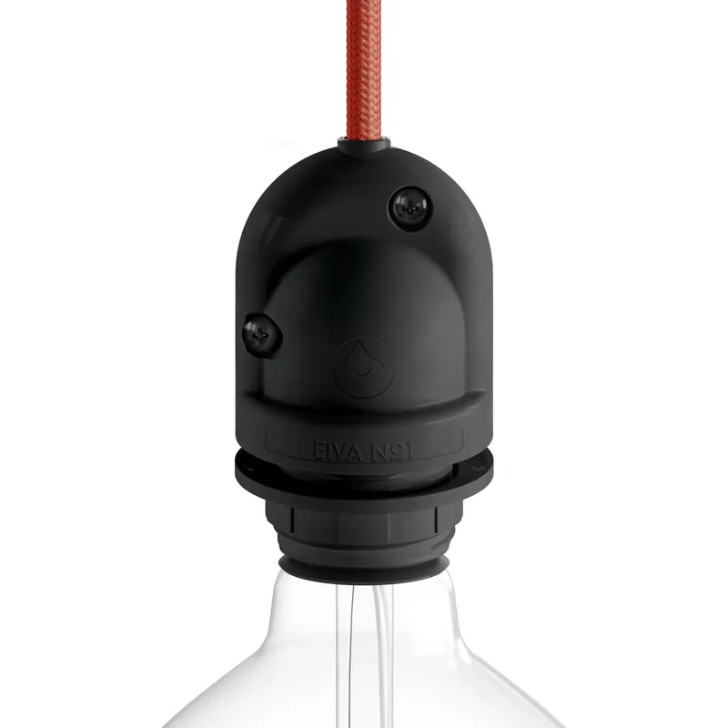 Vendita Finale EIVA, the E26 socket suitable for wet locations - Black