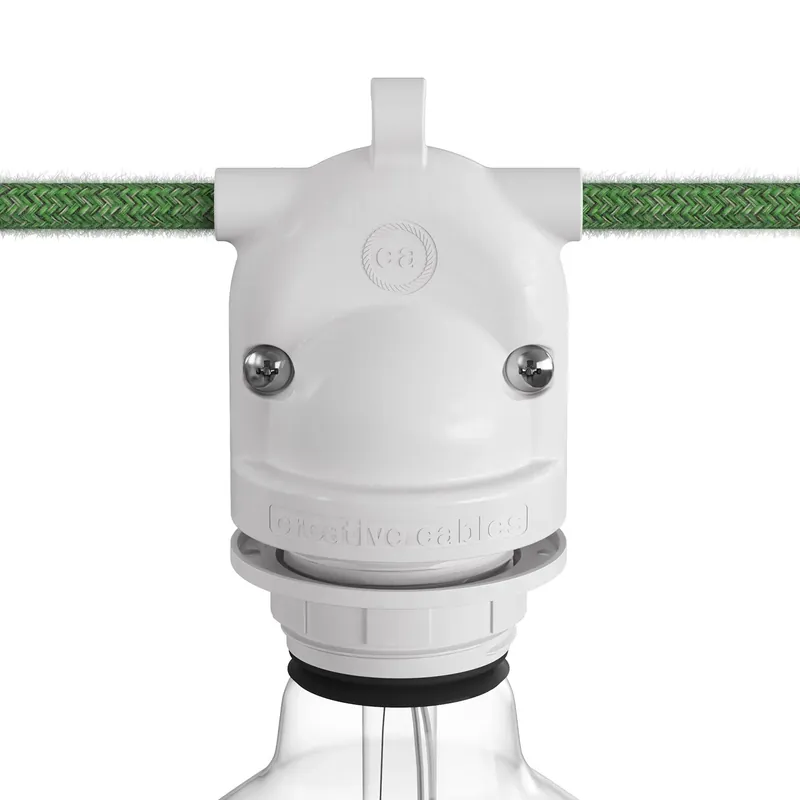 EIVA-2, 2-way E26 socket suitable for wet locations - White Ultime Pezzi