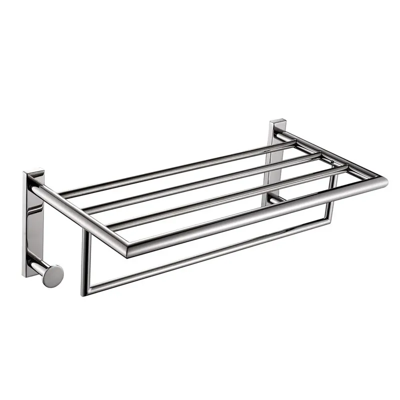 Portasciugamani doppio da muro in acciaio inox lucido Loto Bestseller