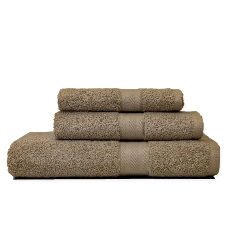 Set 3 salviette coordinato bagno diverse misure color noce in spugna di cotone Teddy Compra Adesso