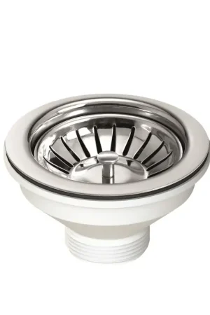 Bonde Ø114 mm en finition brillante pour éviers de cuisine L.B. Plast DS550 Non Perdere