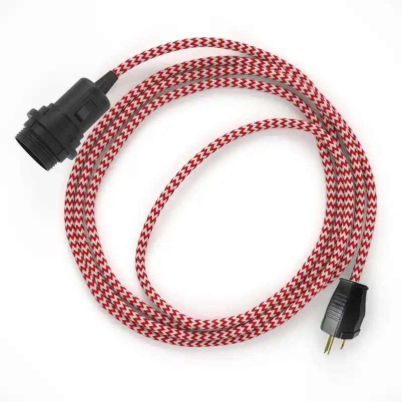 Snake for lampshade - Plug-in lamp with Zig-Zag fabric cable - RZ09 Ultimissimo Modello