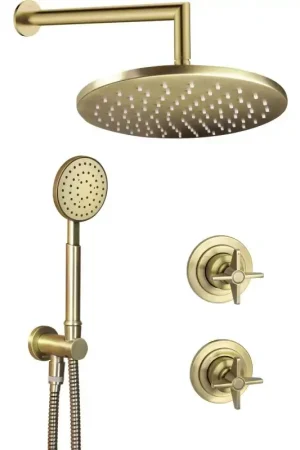 Acquista Ora Kit de douche complet avec mitigeur à encastrer en laiton brossé Deante Temisto NAC_M9QT