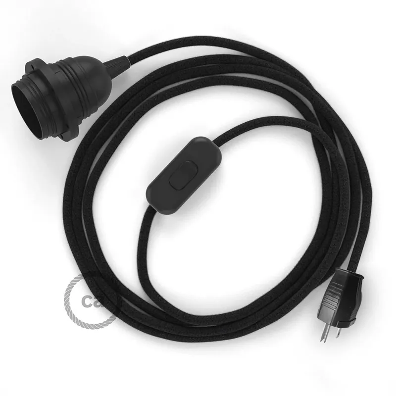 SnakeBis for lampshade - Wiring with coloured fabric cable and socket - RC04 Prezzo Ridotto
