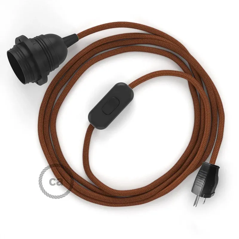 SnakeBis for lampshade - Wiring with colored fabric cable and socket - RC23 Super Prezzo
