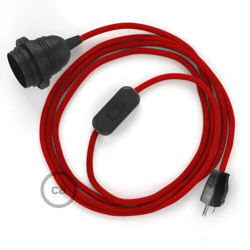 Ultima Occasione SnakeBis for lampshade - Wiring with colored fabric cable and socket - RC35