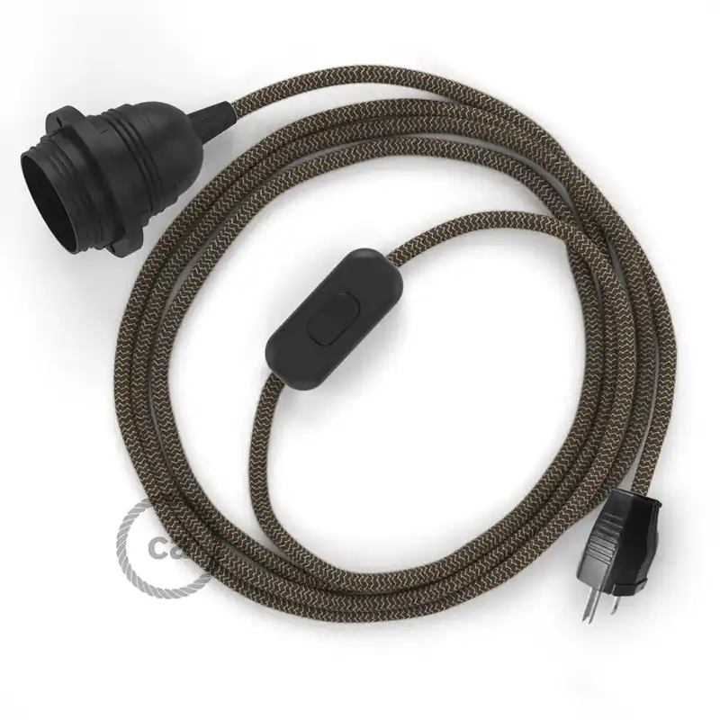 Super Prezzo SnakeBis for lampshade - Wiring with socket and Zig-Zag fabric cable - RD73