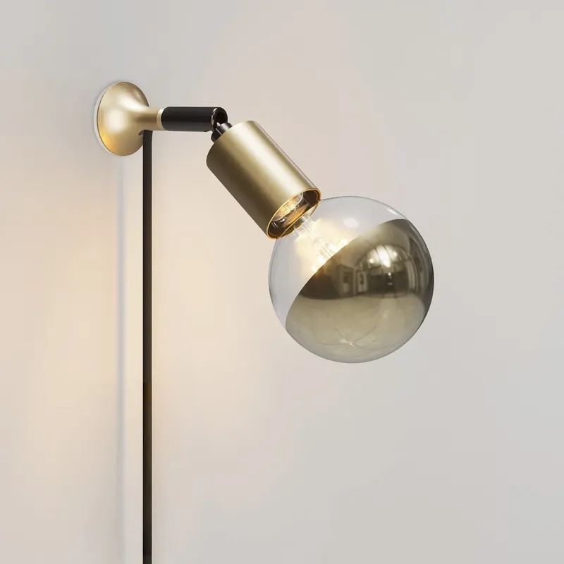 MAG-Y wall lamp with joint and metal dome bulb - Brushed bronze Professionale