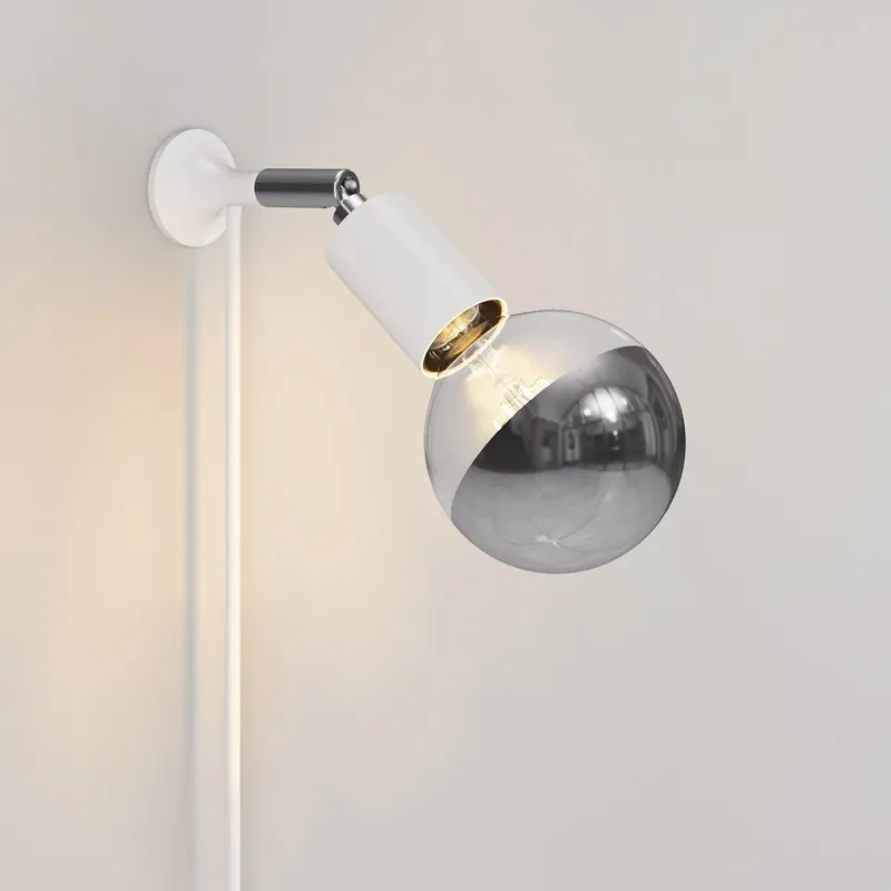 Acquista Ora MAG-Y wall lamp with joint and metal dome bulb - Matt White