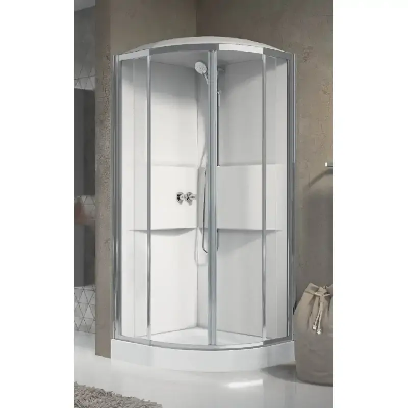 Cabine de douche multifonction semi-circulaire 90 x 90 2 portes coulissantes Novellini Media 2.0 R ME2R90M-1AB Occasione Imperdibile