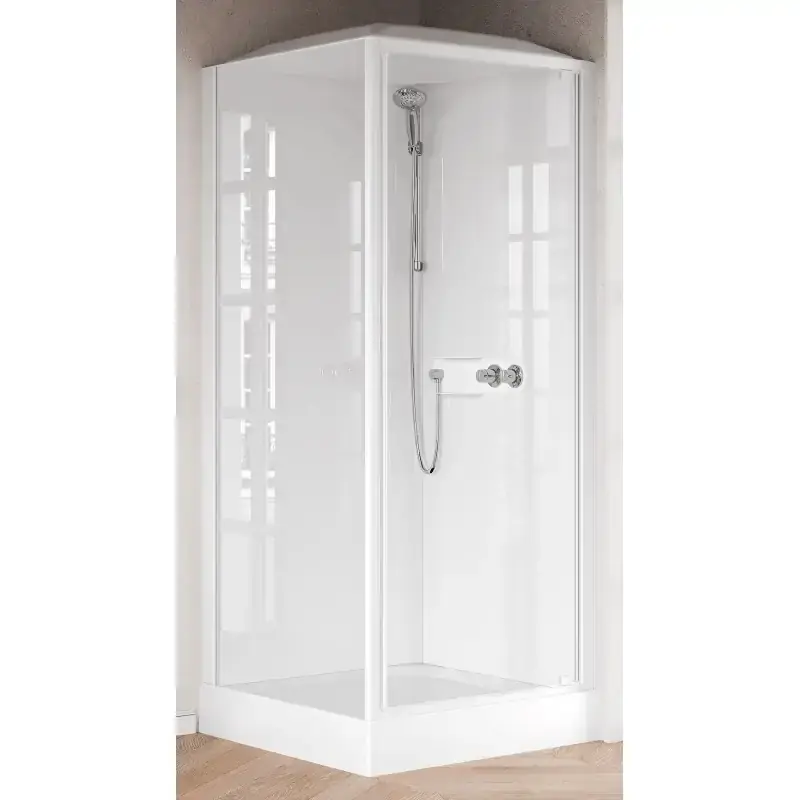 Sconto Cabine de douche 90 x 90 ouvrant avec 1 porte battante et 1 porte latérale fixe Novellini Media Glass GF MEGGF90MF-1AA