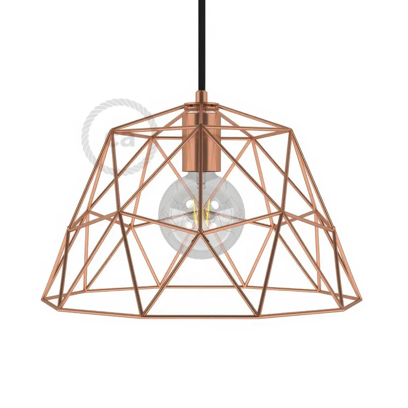 Dome XL open cage metal lampshade with E26 socket - Copper Bestseller